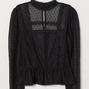 NWT H&M Sheer Lace Blouse size 6
